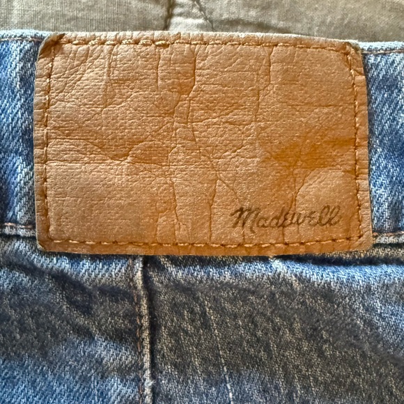 Madewell Women’s Double Knee Patchwork Straight-Leg Jeans in Blue Denim - Picture 4 of 7